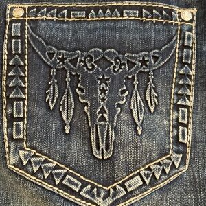 Grace in LA Westerncore SteerHead Feathers Tribal Festival FlareJeans Women’s 33